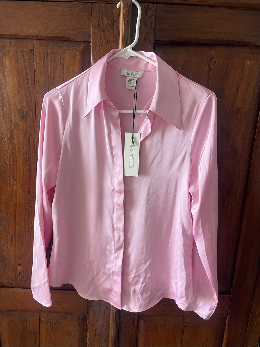 Rachel Zoe Soft Pink Satin Blouse